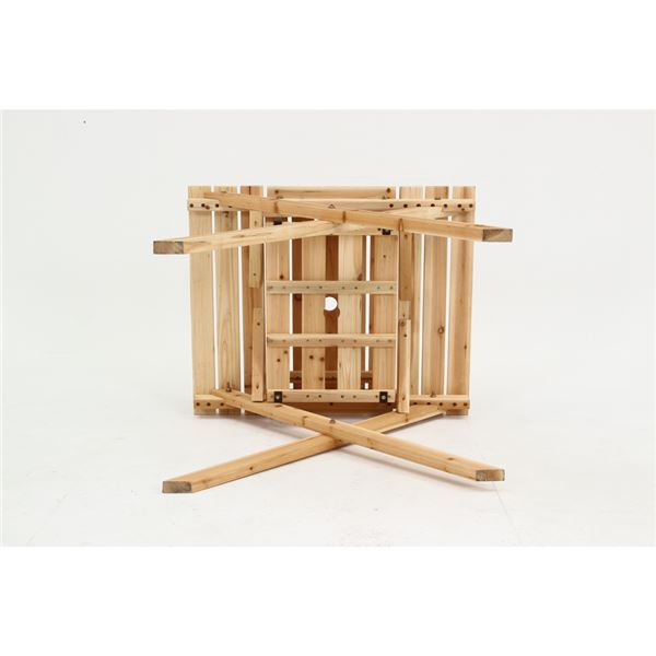 BBQテーブル＆ベンチセットミニ コンロスペース付 NA ナチュラル 組立