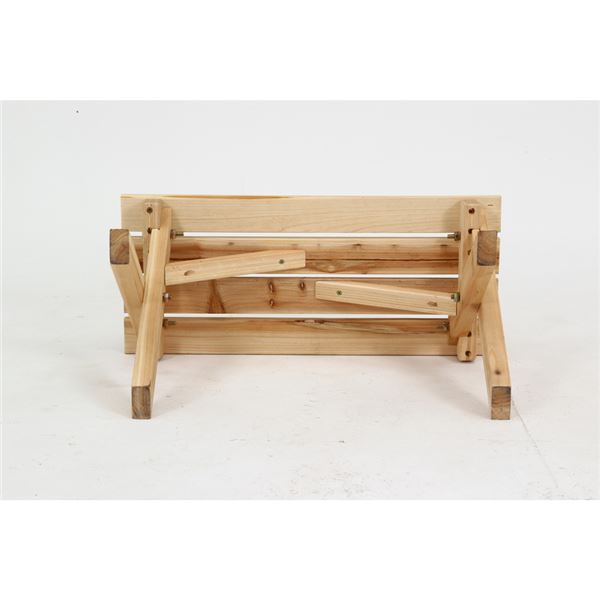 BBQテーブル＆ベンチセットミニ コンロスペース付 NA ナチュラル 組立