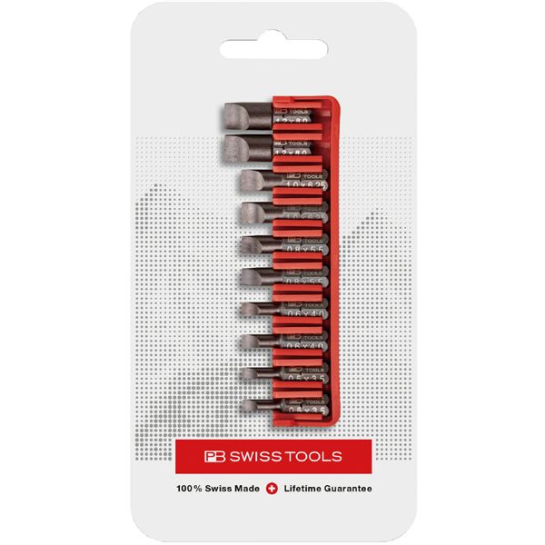 PB SWISS TOOLS ピービースイスツールズ 10本組 ショートタイプ マイナスビットセット ビットホルダー付 パッケージタイプ C6.707CN 【北海道・沖縄・離島配送不可】