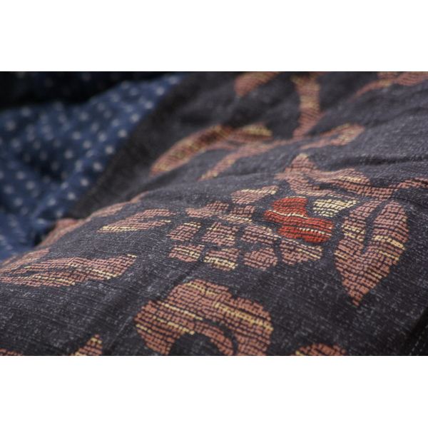 国内プリント こたつ厚掛け布団単品 『万葉』 ブルー 205×205cm　正方形 【北海道・沖縄・離島配送不可】_1