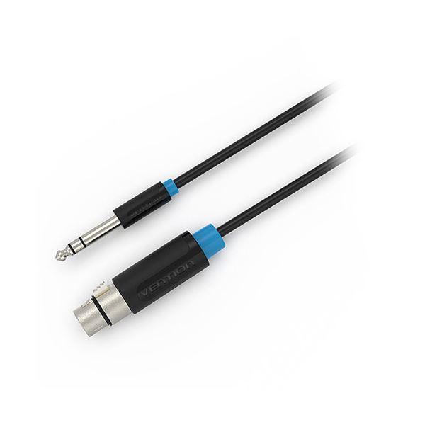 〔3本セット〕 VENTION 6.5mm Male to XLR Female オーディオケーブル 5m ブラック BB-5749X3 【北海道・沖縄・離島配送不可】