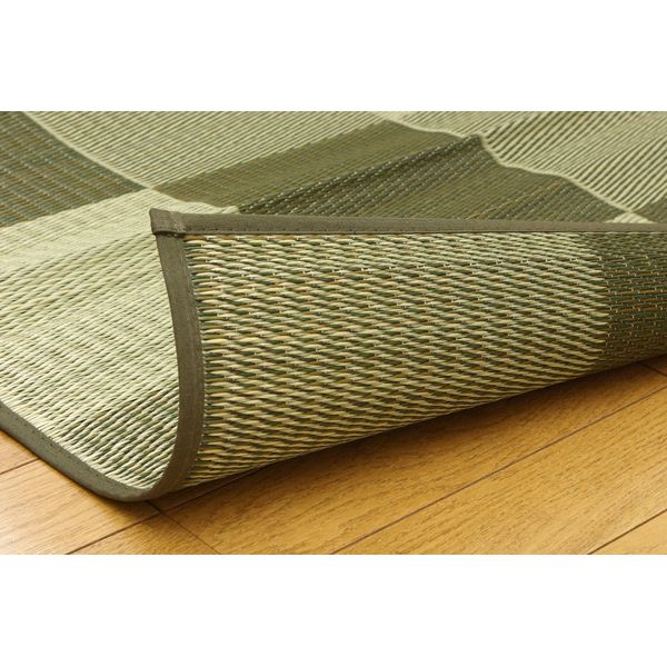 純国産 い草ラグカーペット ブロック2 グリーン 約191×191cm イケヒコ い草 ラグ ござ 国産い草カーペット 「 ブロック2 」 サイズ