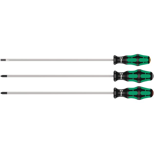 WERA ヴェラ 3本組 Kraftform Plus ハンドル ロング マイナス・プラス・ポジドライバーセット 347735 工具 作業工具 道具 ツール 【北海道・沖縄・離島配送不可】