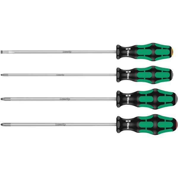 WERA ヴェラ 4本組 Kraftform Plus ハンドル ロング マイナス・プラス・ポジドライバーセット 347736 工具 作業工具 道具 ツール 【北海道・沖縄・離島配送不可】