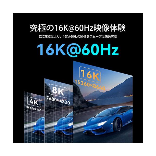 VENTION DP 2.1 オス to オス 16K HDケーブル 5m アルミニウム合金 コットン編み HDCP対応 グレー HG-1573 【北海道・沖縄・離島配送不可】_3