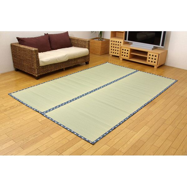 日本製 い草 上敷き/ラグマット 〔糸引織 本間4.5畳 約286×286cm〕 抗菌 防臭 調湿機能付き 湯沢 〔リビング〕〔代引不可〕 い草 上敷き ⁄ ラグマット 糸引織 本間4.5畳 約286×286cm 抗菌