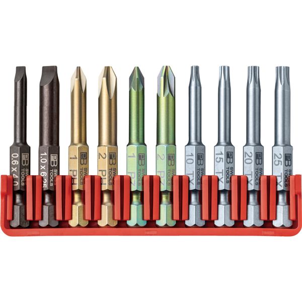 PB SWISS TOOLS ピービースイスツールズ 10本組 段付きビットセット ビットホルダー付 パッケージ仕様 E6.702CN 【北海道・沖縄・離島配送不可】_1
