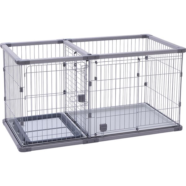 ペティオ 犬用 トイレのしつけが出来る ドッグルームサークルPlus グレー ワイド ペット住関連用品 【北海道・沖縄・離島配送不可】 26,109円