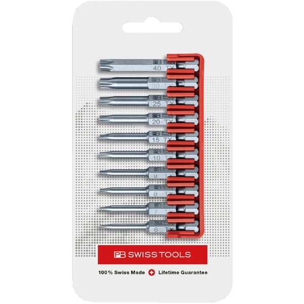 PB SWISS TOOLS ピービースイスツールズ 10本組 段付き ヘクスローブビットセット ビットホルダー付 パッケージ仕様 E6.703CN 【北海道・沖縄・離島配送不可】