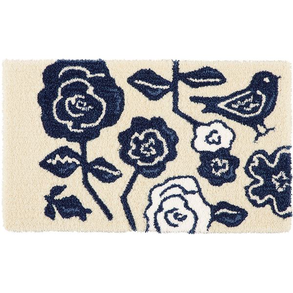 スミノエ デザインライフ クコマット/玄関マット 約幅45×長さ75cm ブルー 【北海道・沖縄・離島配送不可】