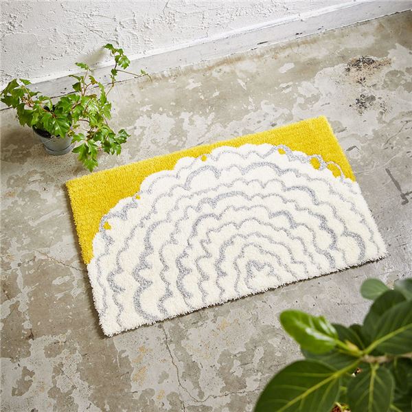スミノエ デザインライフ イハナマット/玄関マット 約幅45×長さ75cm イエロー 【北海道・沖縄・離島配送不可】_1