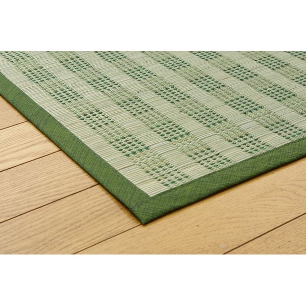 い草花ござ カーペット 『dkピース』 グリーン 江戸間8畳（約348×352cm） 【北海道・沖縄・離島配送不可】_1