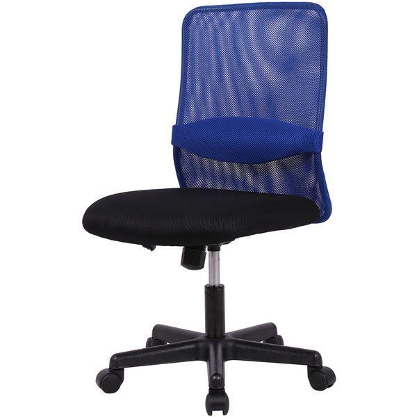 オフィスチェア ランバーメッシュチェア 肘無 BL ブルー 組立品の通販は 12,736円
