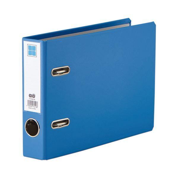 （まとめ） TANOSEEレバー式アーチファイル A5ヨコ 2穴 280枚収容 28mmとじ 背幅50mm 青 1冊 〔×10セット〕 【北海道・沖縄・離島配送不可】