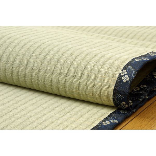 純国産/日本製 糸引織 い草上敷 『梅花』 六一間2畳（約185×185cm 正方形） 【北海道・沖縄・離島配送不可】_1