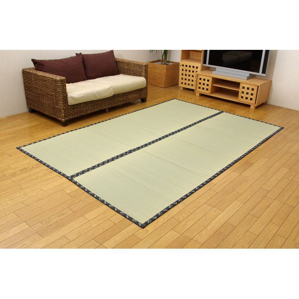 純国産/日本製 糸引織 い草上敷 『梅花』 六一間4.5畳（約277×277cm） 【北海道・沖縄・離島配送不可】