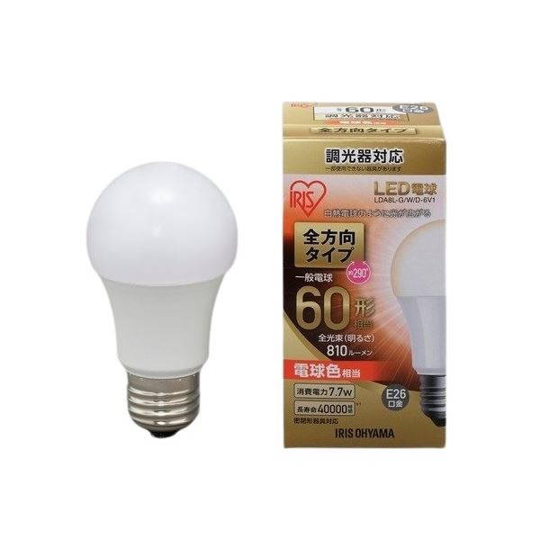 アイリスオーヤマ LED電球60W E26 全方向調光 電球 4個セットの通販は