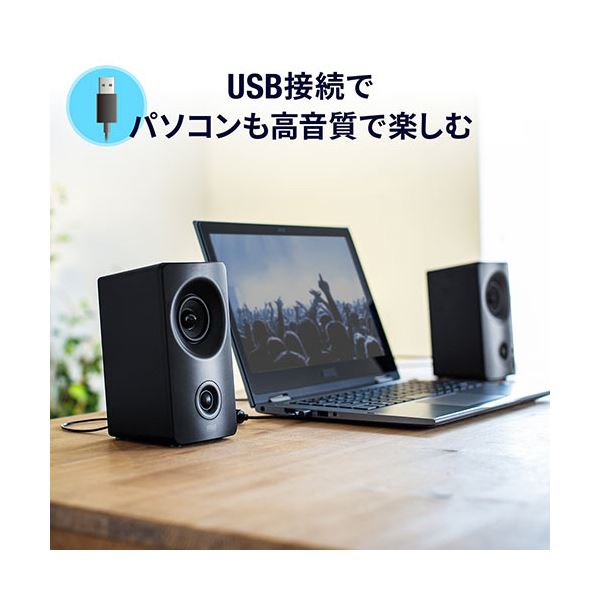 サンワダイレクト Bluetooth対応PCスピーカー 10W出力 USB接続 3.5mm接続対応 ツイーター搭載 400-SP091 1セット 【北海道・沖縄・離島配送不可】_4
