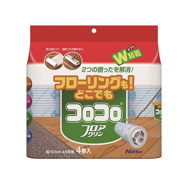 （まとめ） ニトムズ コロコロフロアクリン スペアテープ 幅160mm×45周巻 C4354 1パック（4巻） 〔×5セット〕 【北海道・沖縄・離島配送不可】