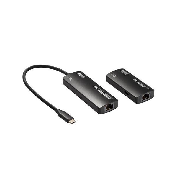 サンワサプライ USB Type-CーHDMI変換エクステンダー 4K対応 ブラック VGA-EXHDC 【北海道・沖縄・離島配送不可】