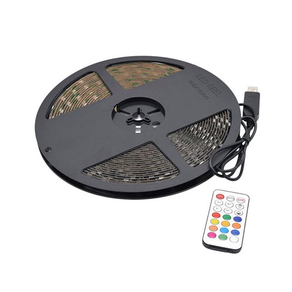 日本トラストテクノロジー USBテープLED 10m 流れる光のイルミネーション RGB リモコン付き TPLED10M-RGBB-R 【北海道・沖縄・離島配送不可】