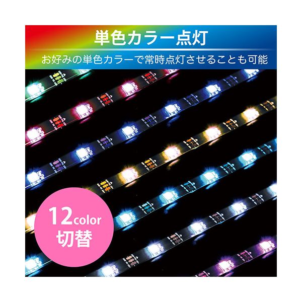 日本トラストテクノロジー USBテープLED 10m 流れる光のイルミネーション RGB リモコン付き TPLED10M-RGBB-R 【北海道・沖縄・離島配送不可】_3