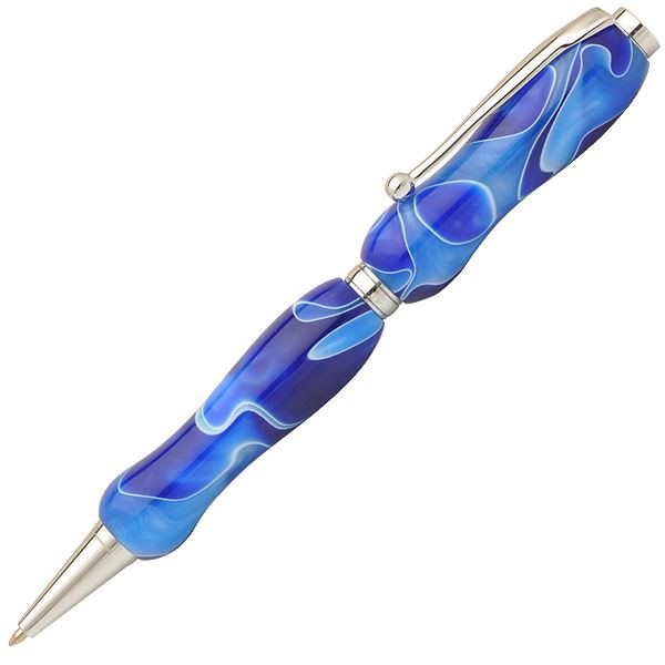 日本製 アクリルボールペン Marble Pen〔クロスタイプ/芯：0.7mm〕シーブルー/Blue