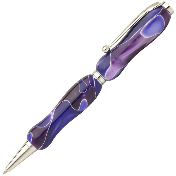 日本製 アクリルボールペン Marble Pen〔クロスタイプ/芯：0.7mm〕カシスパープル/Purple 【北海道・沖縄・離島配送不可】