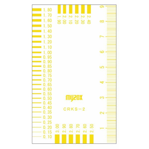 （業務用30セット）マイゾックス クラックスケール/測定工具 55×91mm CRKS-2Y 219271 イエロー(黄) 〔業務用/プロ向け/DIY/日曜大工〕