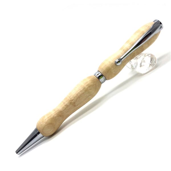 日本製 銘木 ハンドメイドボールペン 8Color Wood Pen〔クロスタイプ/芯：0.7mm〕楓/メープルウッド 【北海道・沖縄・離島配送不可】