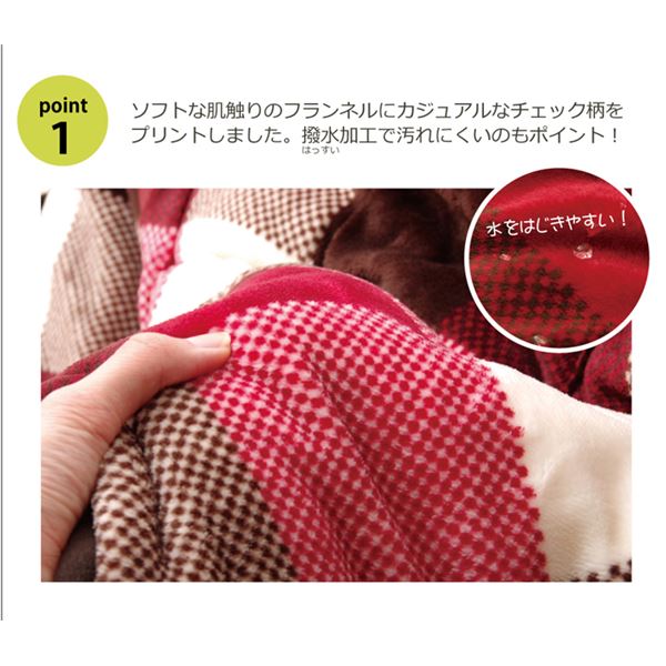 洗える 省スペースこたつ薄掛け布団単品 『ジャーナル省S』 ローズ 約180×220cm 【北海道・沖縄・離島配送不可】_2