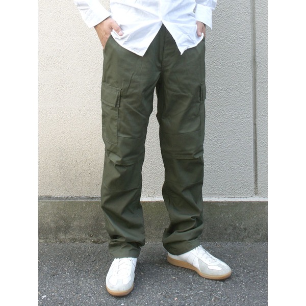 アメリカ軍 BDU カーゴパンツ ／迷彩服パンツ 〔 Lサイズ 〕 リップストップ YN521007 オリーブ 〔 レプリカ 〕 【北海道・沖縄・離島配送不可】