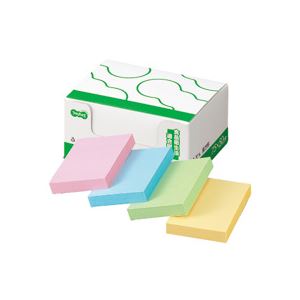 （まとめ） TANOSEE ふせん ノート長方形 75×50mm 4色 1パック（10冊） 〔×5セット〕 【北海道・沖縄・離島配送不可】