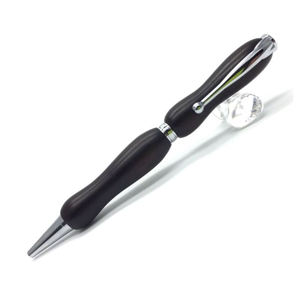 日本製 銘木 ハンドメイドボールペン 8Color Wood Pen〔クロスタイプ/芯：0.7mm〕黒檀/コクタン 【北海道・沖縄・離島配送不可】