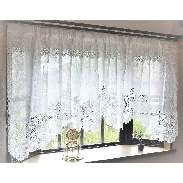 幅300x丈85cm 出窓用レースカーテン カフェカーテン 日本製 幅300x丈85cm 出窓用レースカーテン カフェカーテン 日本製