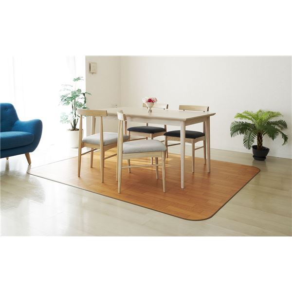 アキレス 滑り止めつき クッションフロアラグマット ライトブラウン 182×270cmの通販は