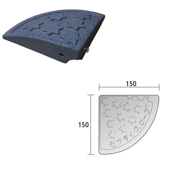4セット〕段差スロープ/セフティスロープ 〔コーナー 端〕 グレー SC