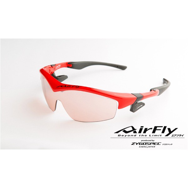 AirFly（エアフライ）ノーズパッドレススポーツサングラス ユニセックス ブライトレッド AF-201 C4の通販は