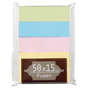 （まとめ） TANOSEE ふせん 50×15mm パステルアソート 1パック（5冊） 〔×20セット〕 【北海道・沖縄・離島配送不可】