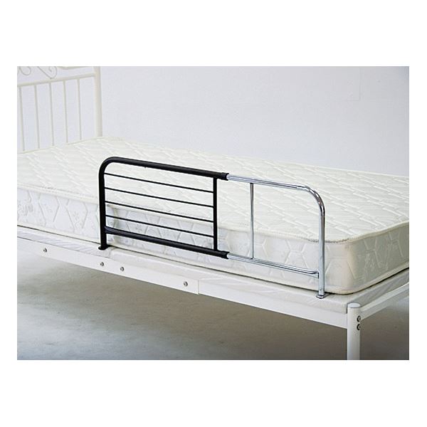 スライドベッドガード〔横伸縮式〕 幅94.5〜119.5×奥行40×高さ35cm ブラック（黒） 【北海道・沖縄・離島配送不可】