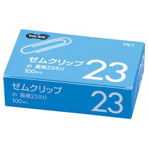（まとめ） TANOSEE ゼムクリップ 小 23mm シルバー 1箱（100本） 〔×100セット〕 【北海道・沖縄・離島配送不可】