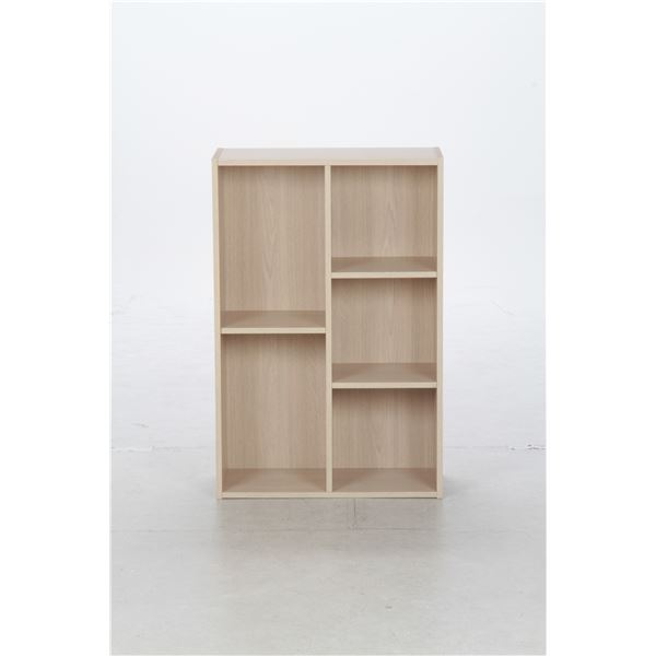 シンプルテイスト フリーボックス/収納棚 〔アンティークホワイト〕 幅59cm 収納枠5マス 【北海道・沖縄・離島配送不可】