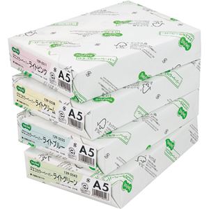 （まとめ） TANOSEE αエコカラーペーパーII A5 ライトグリーン 1冊（500枚） 〔×5セット〕の通販は