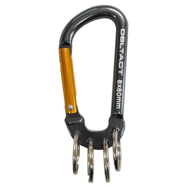(業務用50個セット) DTアルミカラビナ キーリング付き8mm 〔ガンメタXゴールド〕 DT-AKT-381の通販は