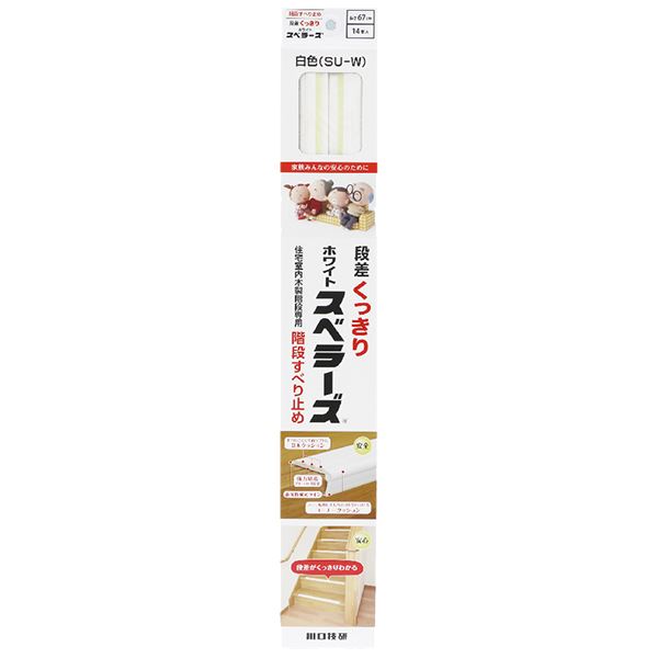 川口技研 木製室内階段用 すべり止め材 スベラーズ パック入 ホワイト SU-WH [1パック14本入] 【北海道・沖縄・離島配送不可】