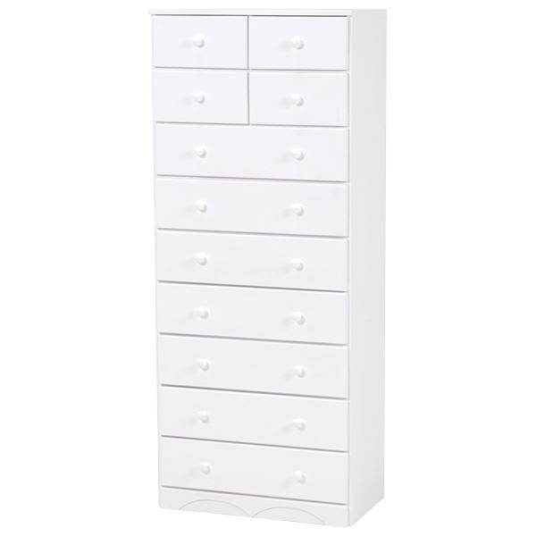 ハイチェスト/リビングチェスト 〔9段〕 幅60cm 木製/桐 ホワイト(白) 〔完成品〕の通販は