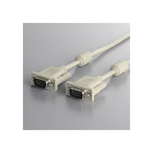 (まとめ) バッファロー ディスプレイケーブル 極細 フェライトコア付 D-Sub15pinオス アイボリー 10m BSDCV100 1本 〔×2セット〕 【北海道・沖縄・離島配送不可】