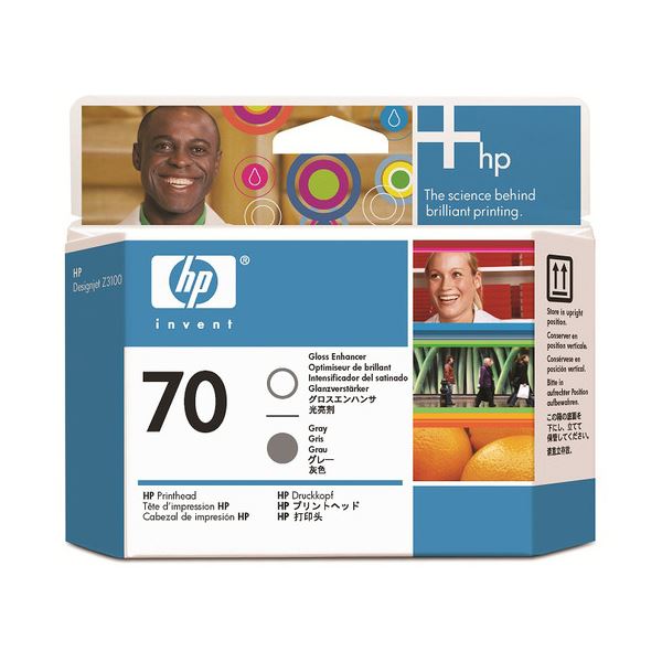 （まとめ） HP70 プリントヘッド グロスエンハンサ／グレー C9410A 1個 〔×3セット〕 【北海道・沖縄・離島配送不可】