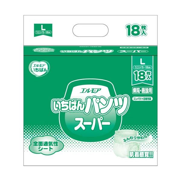 カミ商事 いちばんパンツスーパーL18枚×6P 【北海道・沖縄・離島配送不可】