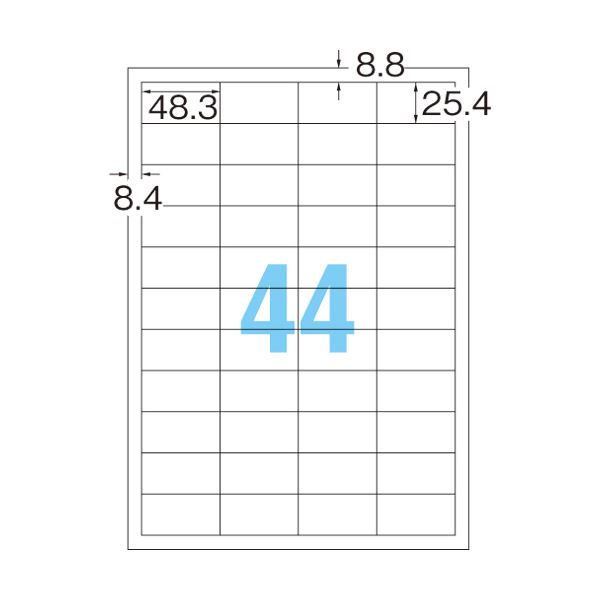 （まとめ） TANOSEE マルチプリンターラベル スタンダードタイプ A4 44面 48.3×25.4mm 四辺余白付 1冊（100シート） 〔×5セット〕 【北海道・沖縄・離島配送不可】_1